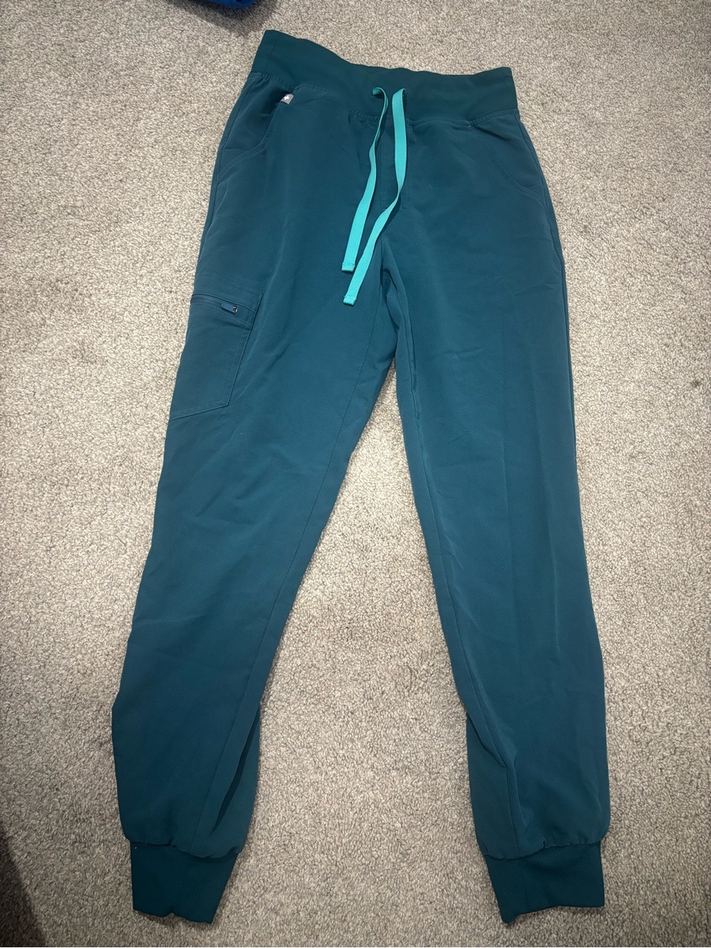 Women’s high waisted Zamora joggers Figs Scrub pants Caribbean Blue